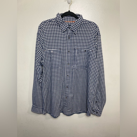 Orvis Shirts Orvis Trout Bum Blue Gingham Check Long Sleeve Flannel